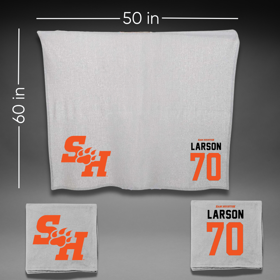Sam Houston State University Football Gray Blanket - #70 Rhett Larson