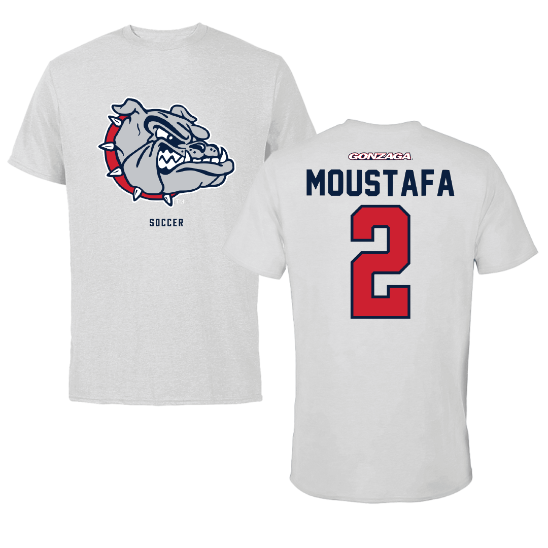 Gonzaga University Soccer Light Gray Performance Tee - #2 Farhan Moustafa