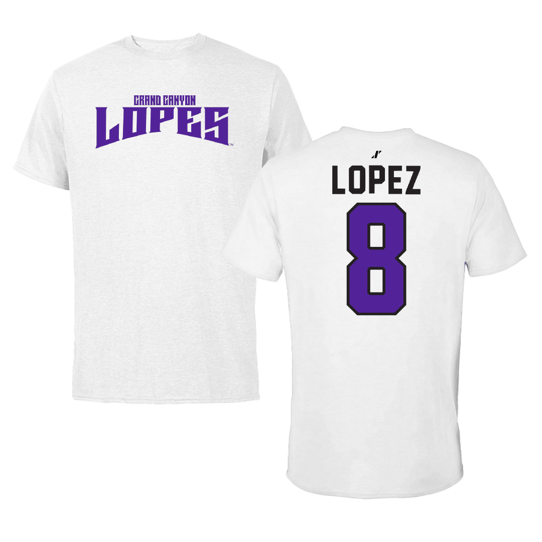 Grand Canyon University Soccer White Classic Tee - #8 Jorge Lopez