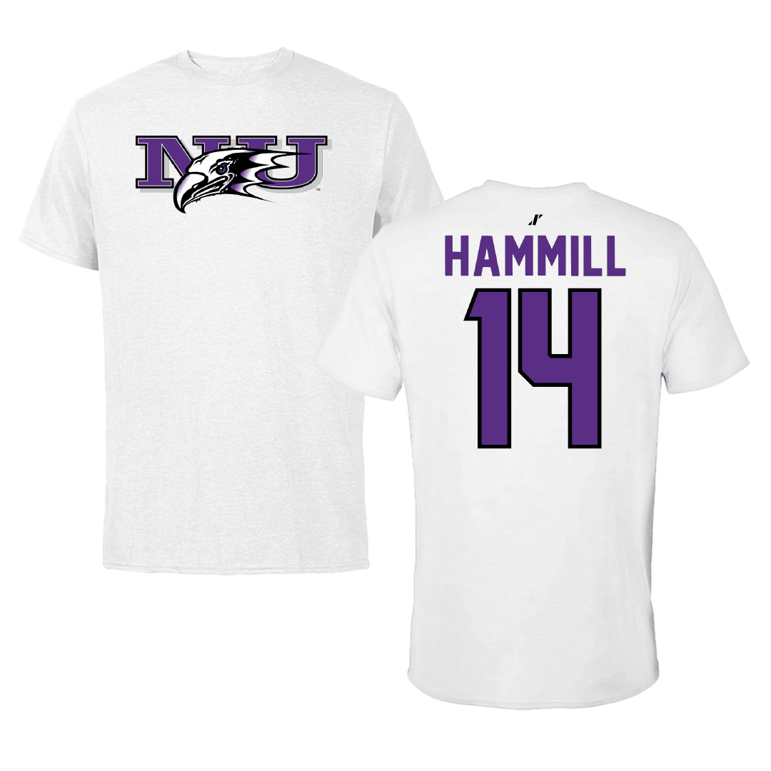 Niagara University Baseball White Tee - #14 Elijha Hammill