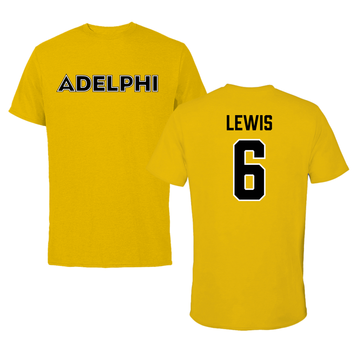 Adelphi University Lacrosse Gold Performance Tee - #6 Kyle Lewis