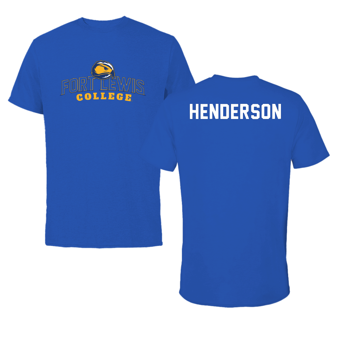 Fort Lewis College Golf Blue Performance Tee - Ian Henderson