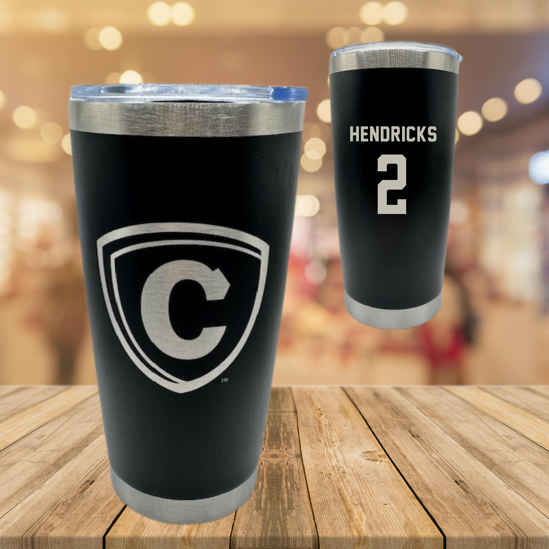 Carthage College Volleyball Black Stainless Steel Tumbler - #2 Owen Hendricks