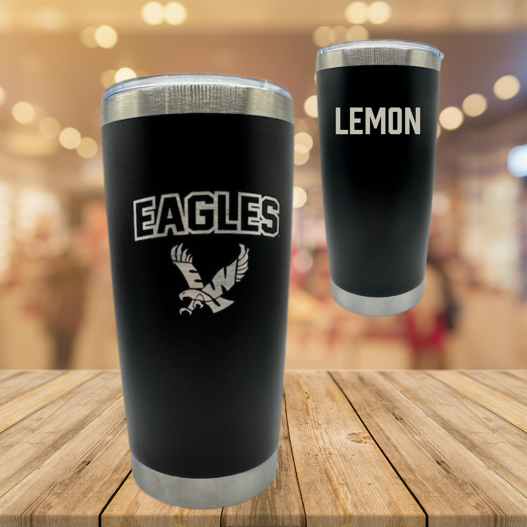 Eastern Washington University TF and XC Black Stainless Steel Tumbler - Marcus Lemon