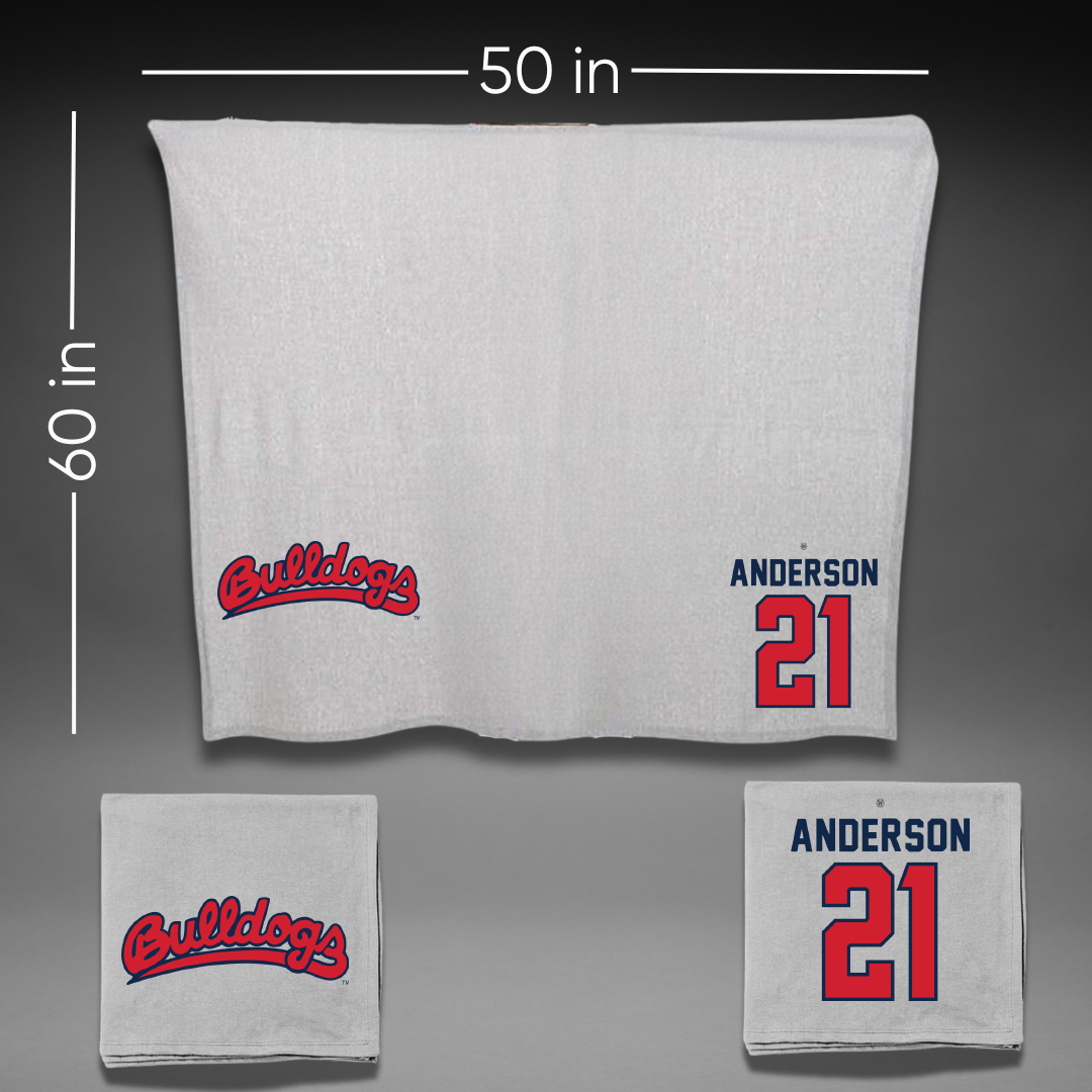 Fresno State University Water Polo Gray Blanket - #21 Kira Anderson
