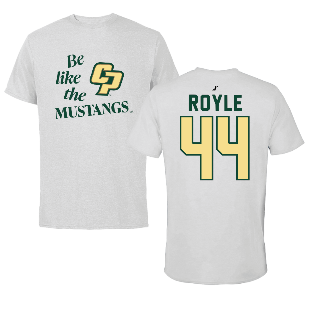 Cal Poly Baseball Light Gray Be Like Us Tee - #44 Charlie Royle