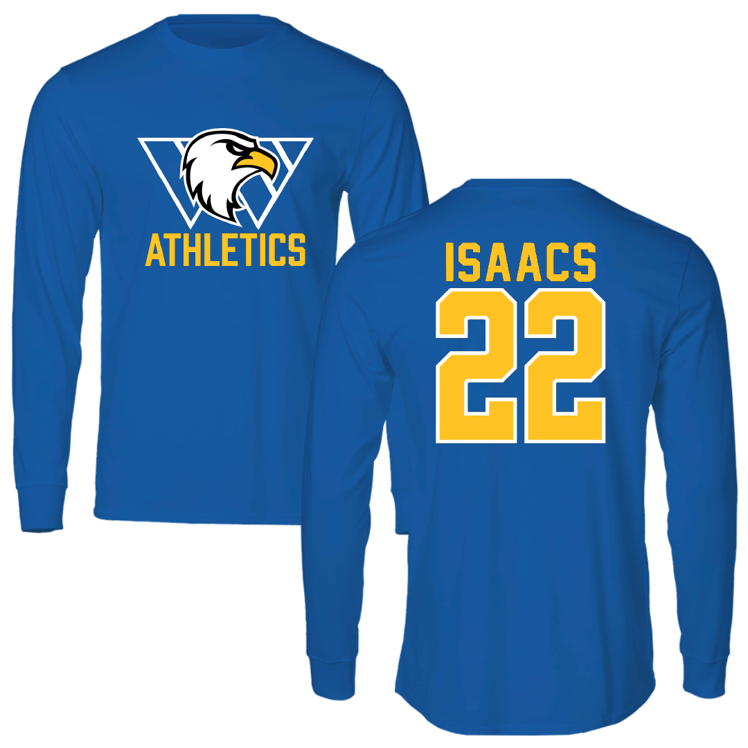 Williams Baptist University Basketball Blue Performance Long Sleeve - #22 Kaylee Isaacs