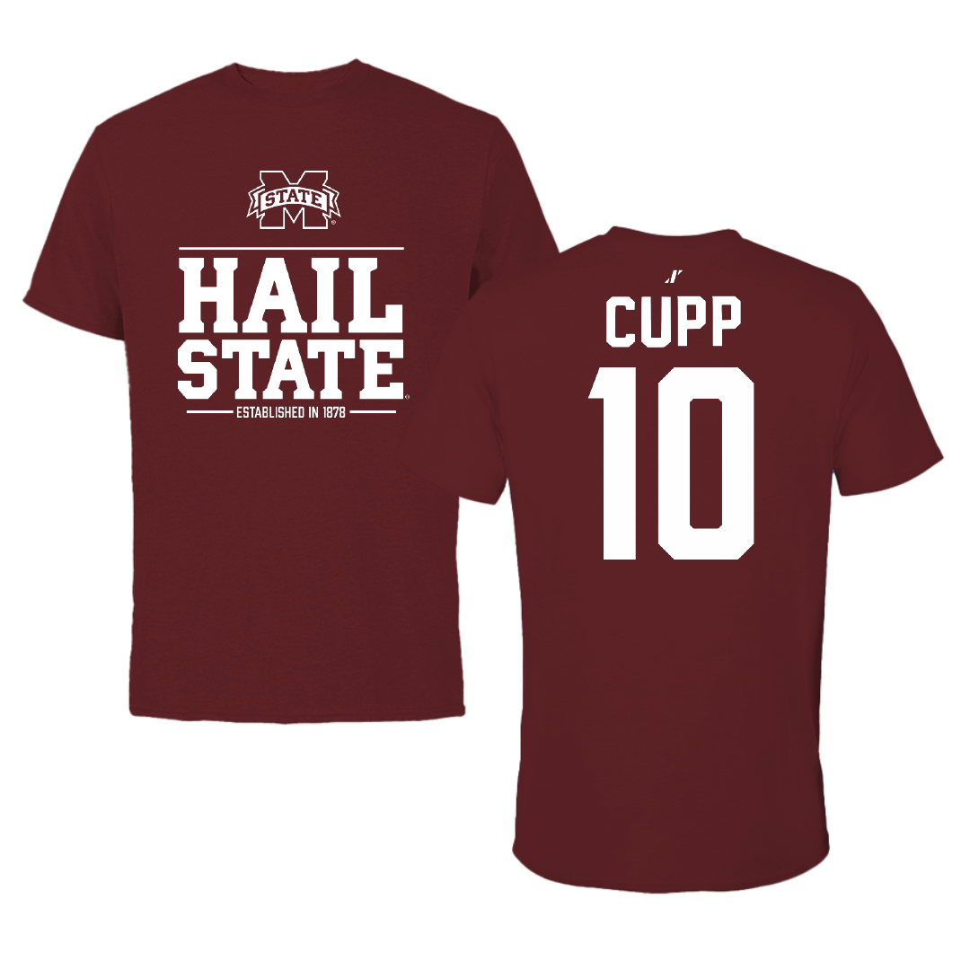 Mississippi State University Baseball Maroon General Tee - #10 Dylan Cupp
