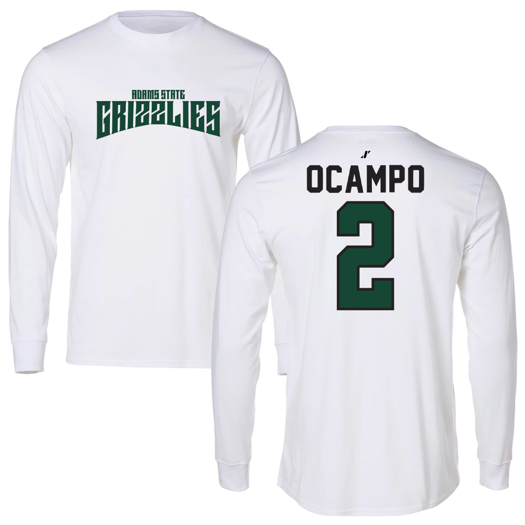 Adams State University Soccer White Classic Performance Long Sleeve - #2 Lauren Ocampo