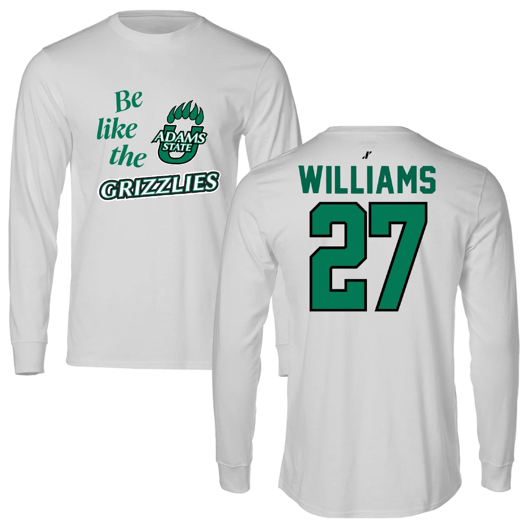 Adams State University Basketball Light Gray Be Like Us Long Sleeve - #27 Destan Williams