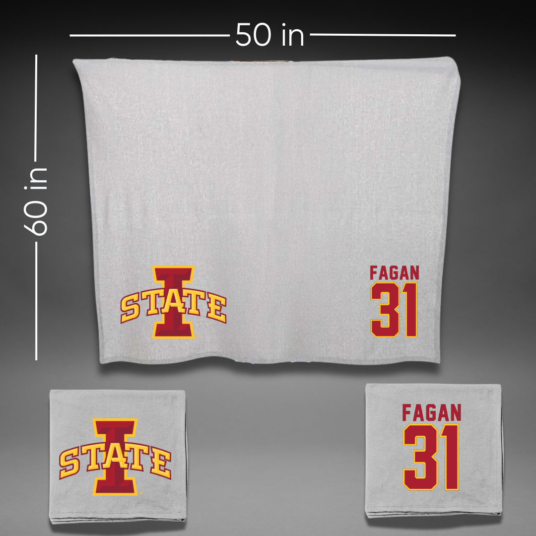 Iowa State University Soccer Gray Blanket - #31 Cadence Fagan
