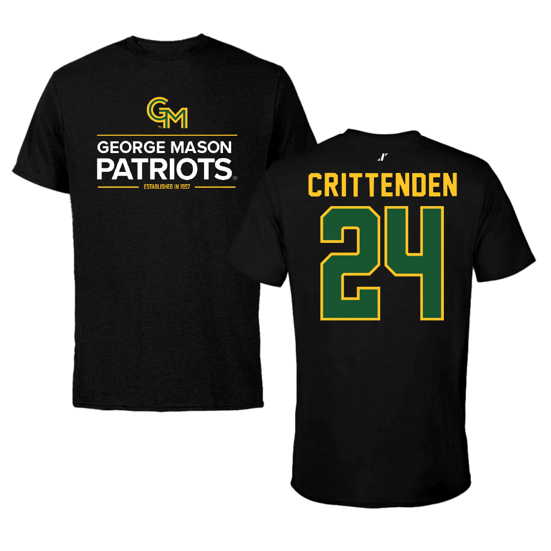 George Mason University Soccer Black General Tee - #24 Davis Crittenden