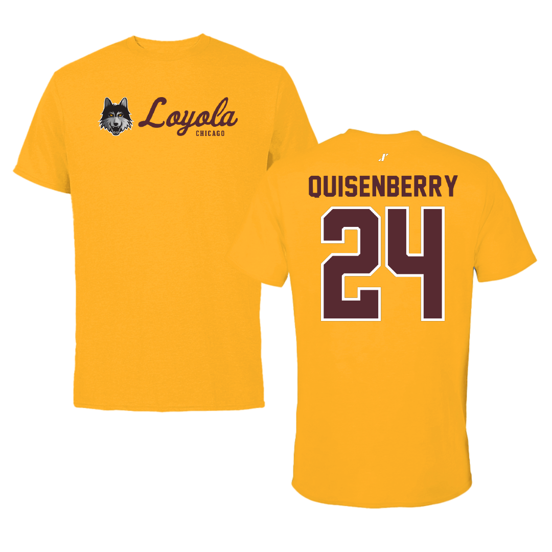 Loyola University-Chicago Soccer Gold General Tee - #24 Chris Quisenberry