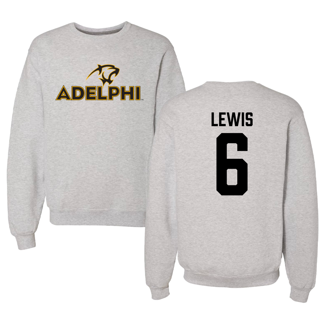 Adelphi University Lacrosse Gray Crewneck - #6 Kyle Lewis