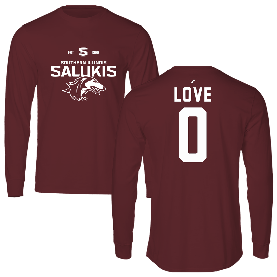 Southern Illinois University at Carbondale Basketball Maroon General Performance Long Sleeve - #0 Quierra Love