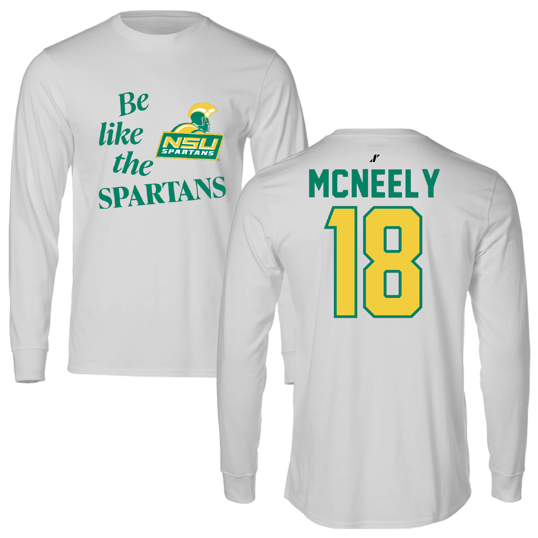 Norfolk State University Baseball Light Gray Be Like Us Long Sleeve - #18 Zion McNeely