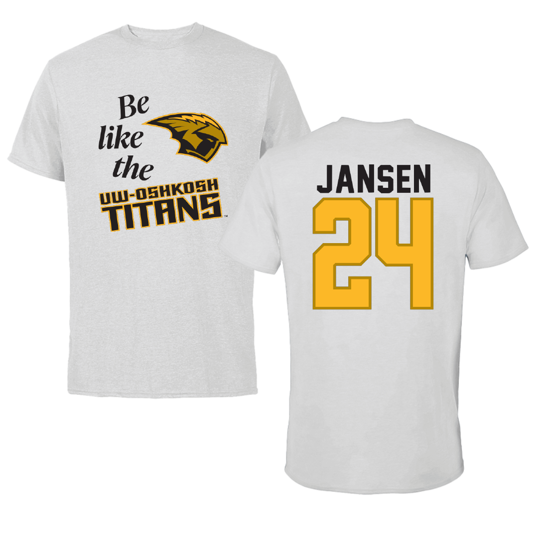 University of Wisconsin-Oshkosh Baseball Light Gray Be Like Us Tee - #24 Josh Jansen
