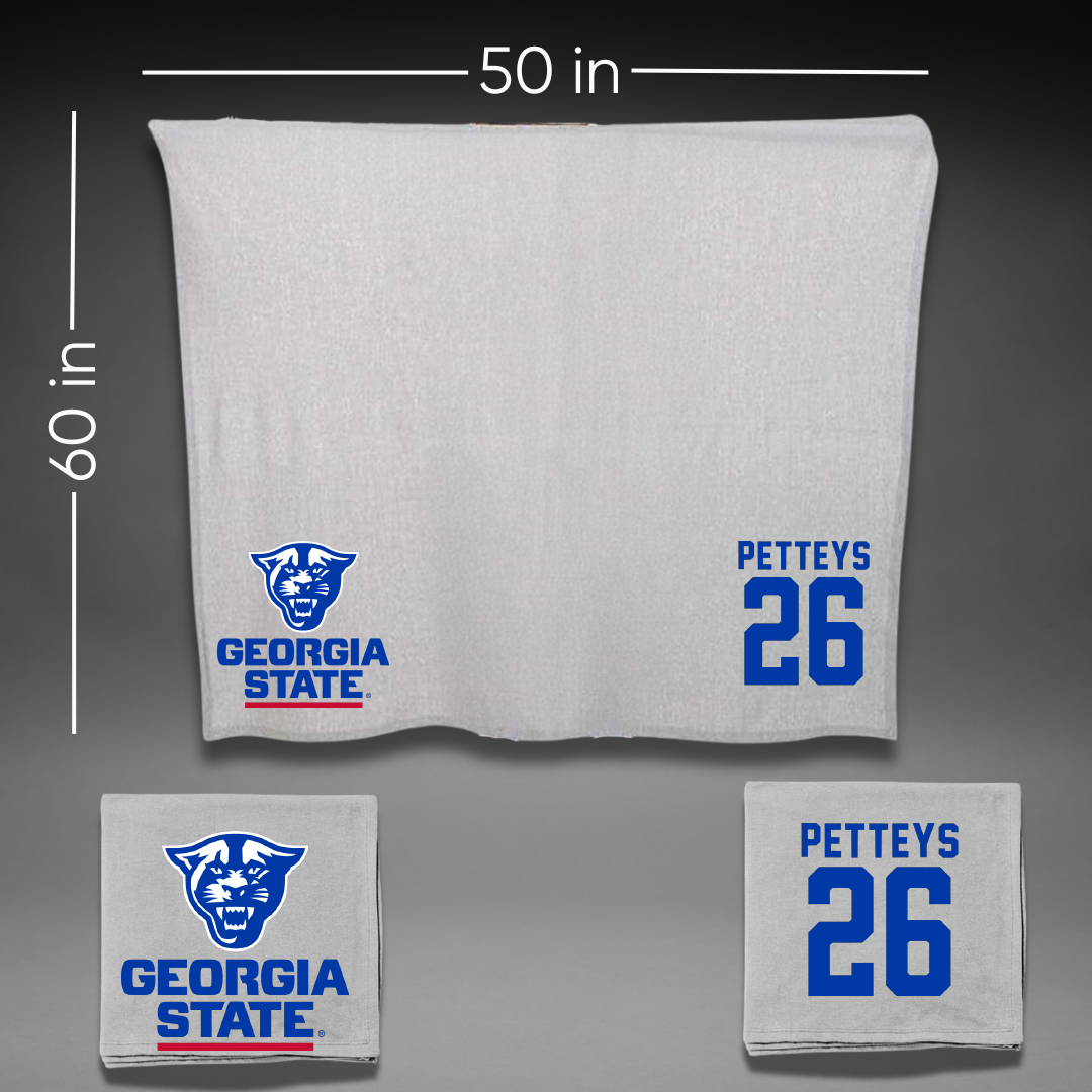 Georgia State University Baseball Gray Blanket - #26 Will Petteys