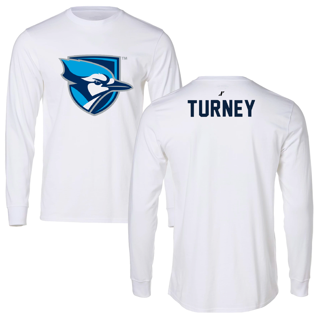 Elmhurst University TF and XC White Performance Long Sleeve - Logan Turney