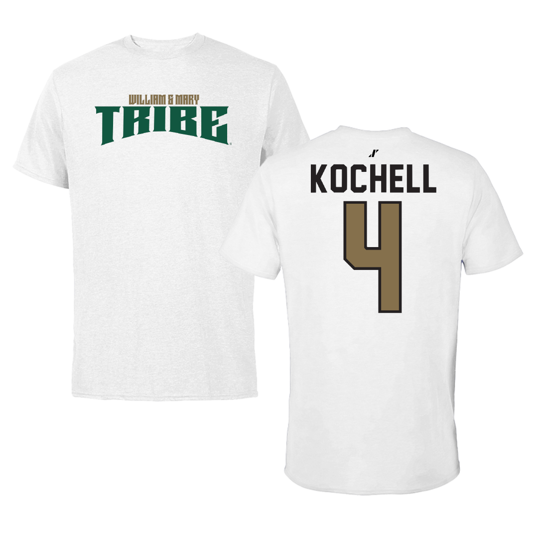 William & Mary Soccer White Classic Tee - #4 Alex Kochell