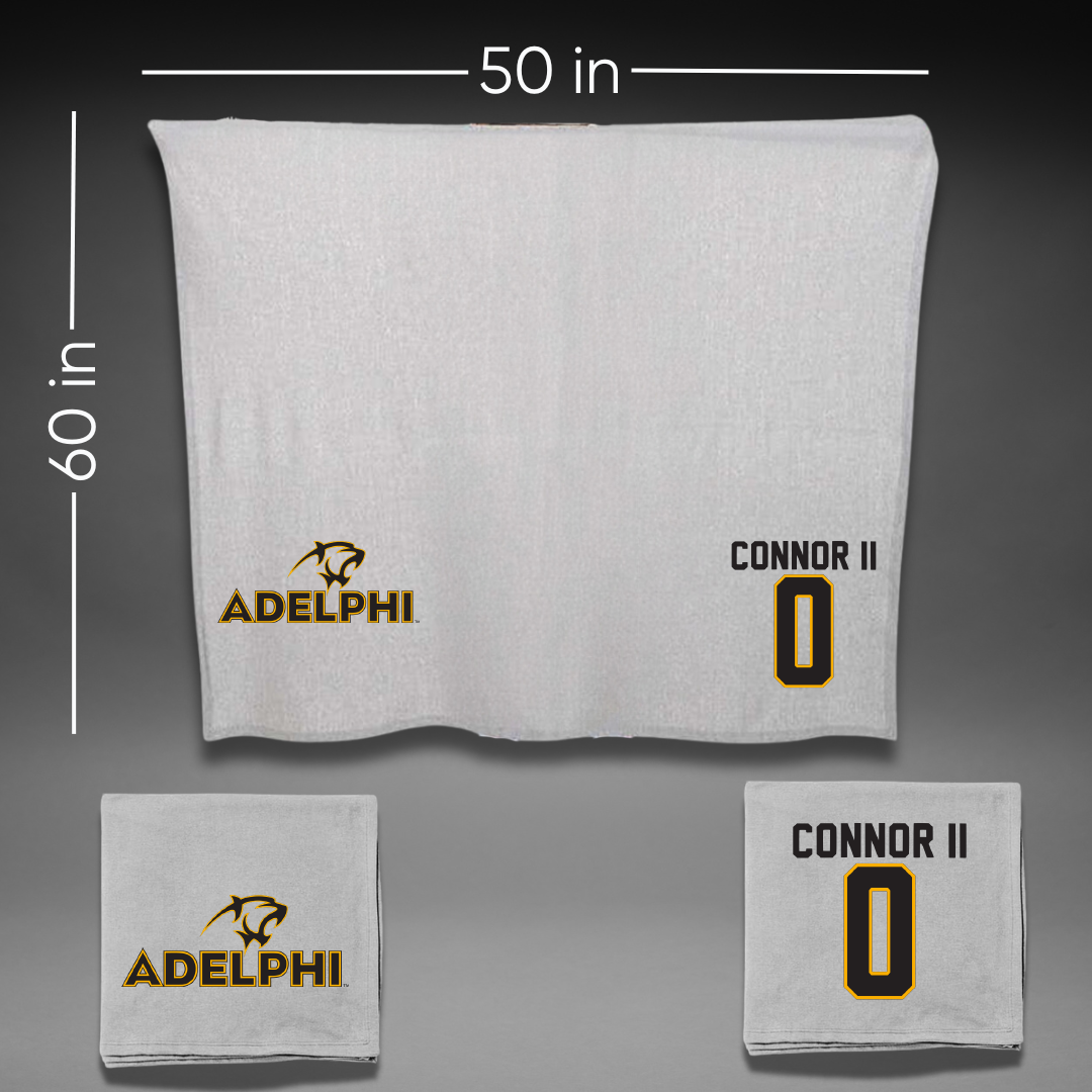 Adelphi University Basketball Gray Blanket - #0 Al-Fatir Connor II