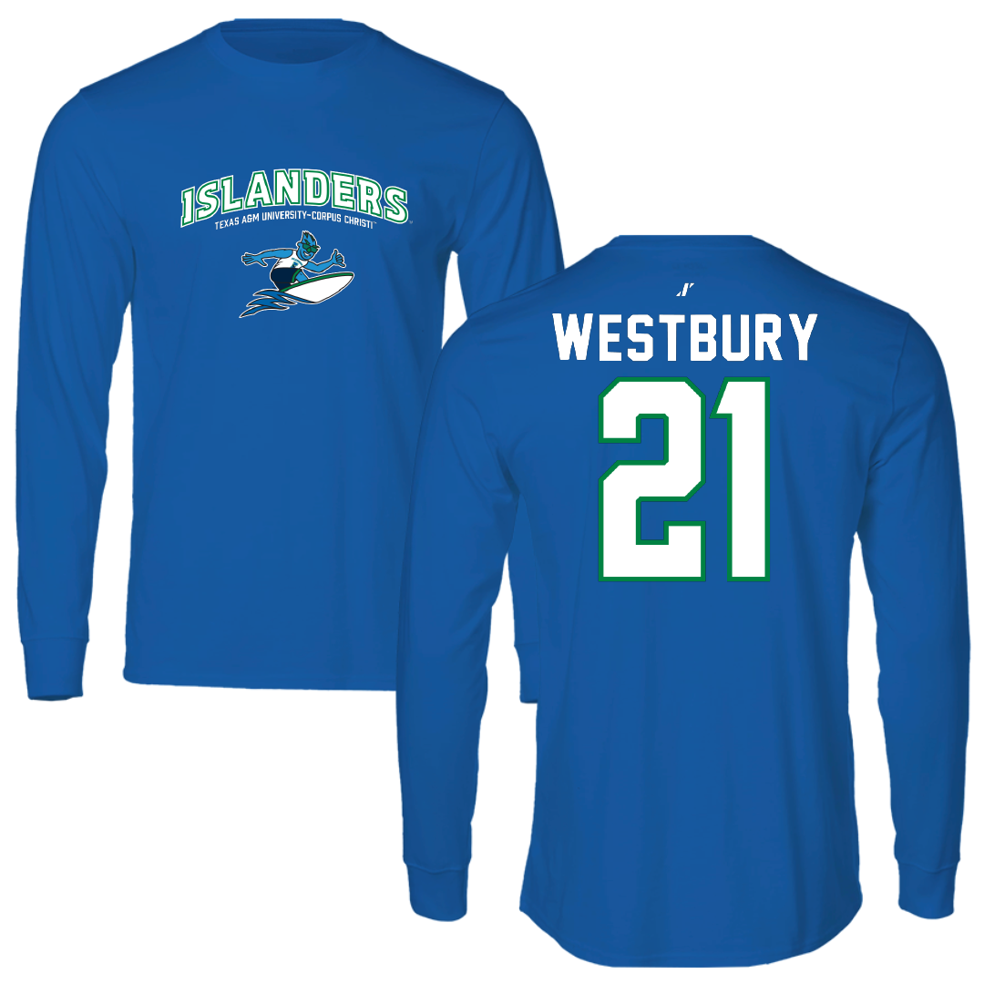 Texas A&M University-Corpus Christi Soccer Blue General Long Sleeve - #21 Morgan Westbury