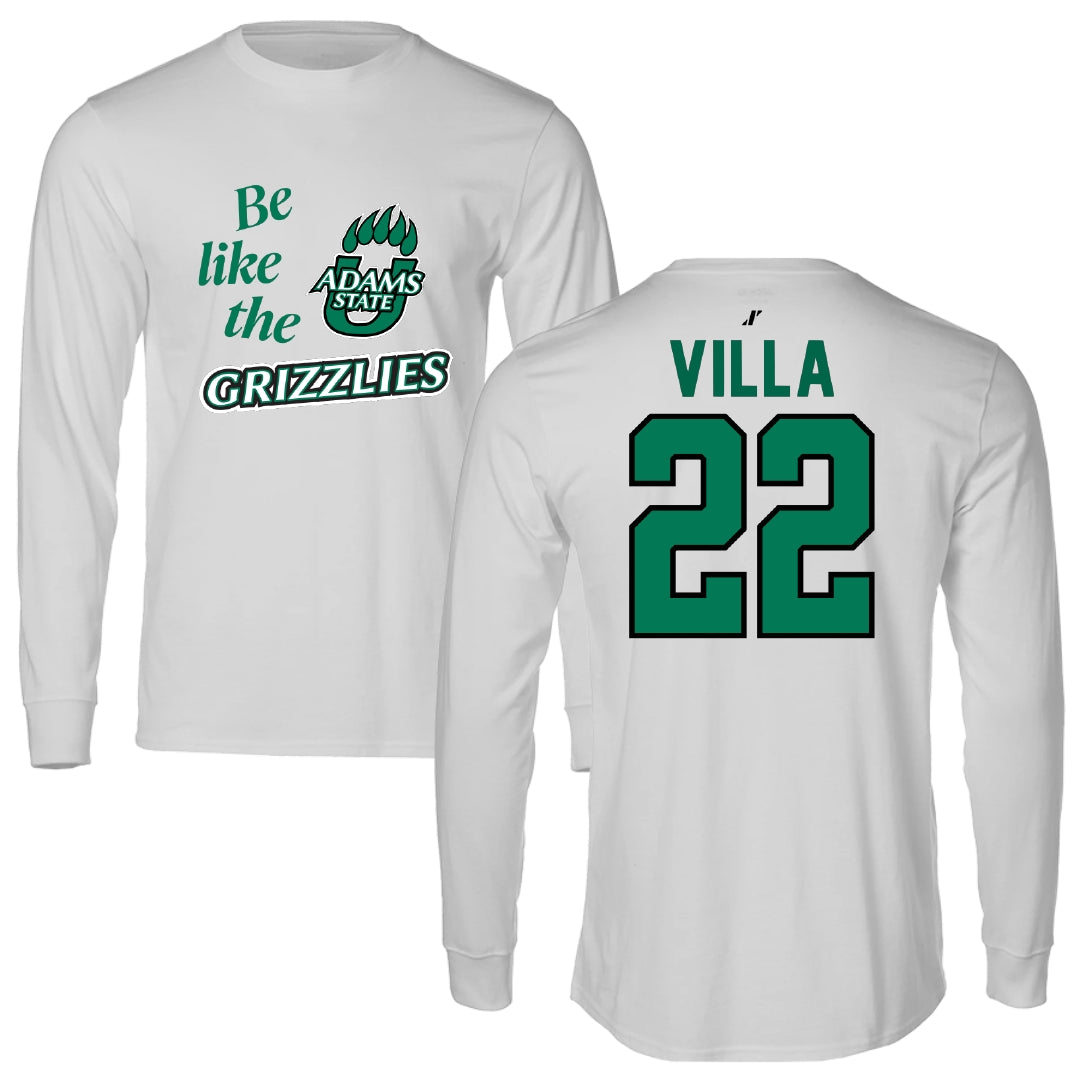 Adams State University Baseball Light Gray Be Like Us Performance Long Sleeve - #22 Eric Villa