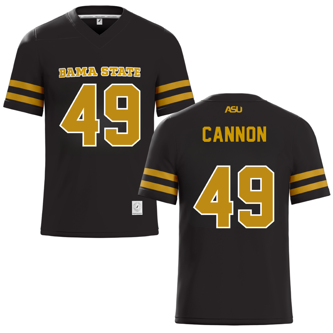 Alabama State University Black Football Jersey - #49 Baylor Cannon