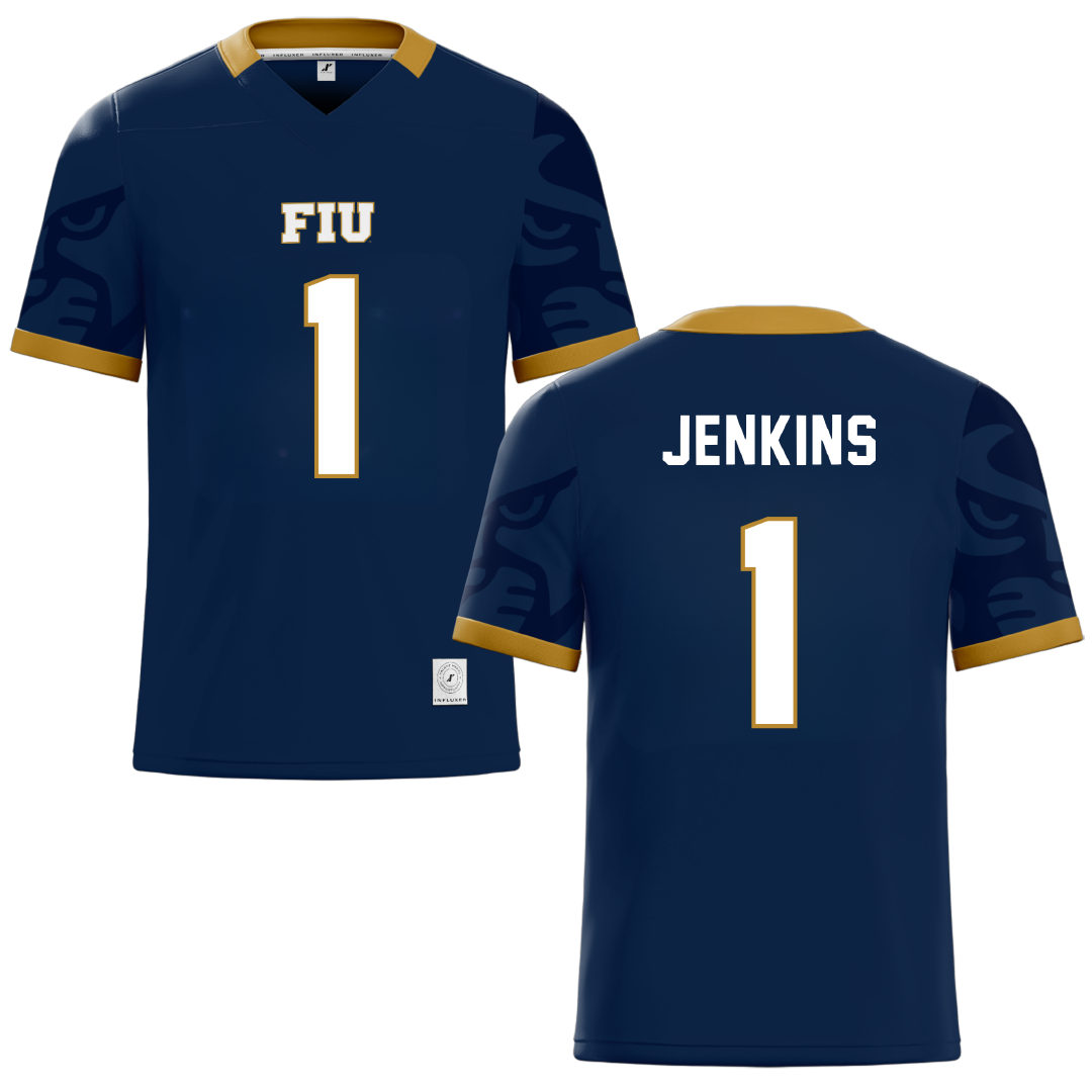 Florida International University Blue Football Jersey - #1 Keyone Jenkins