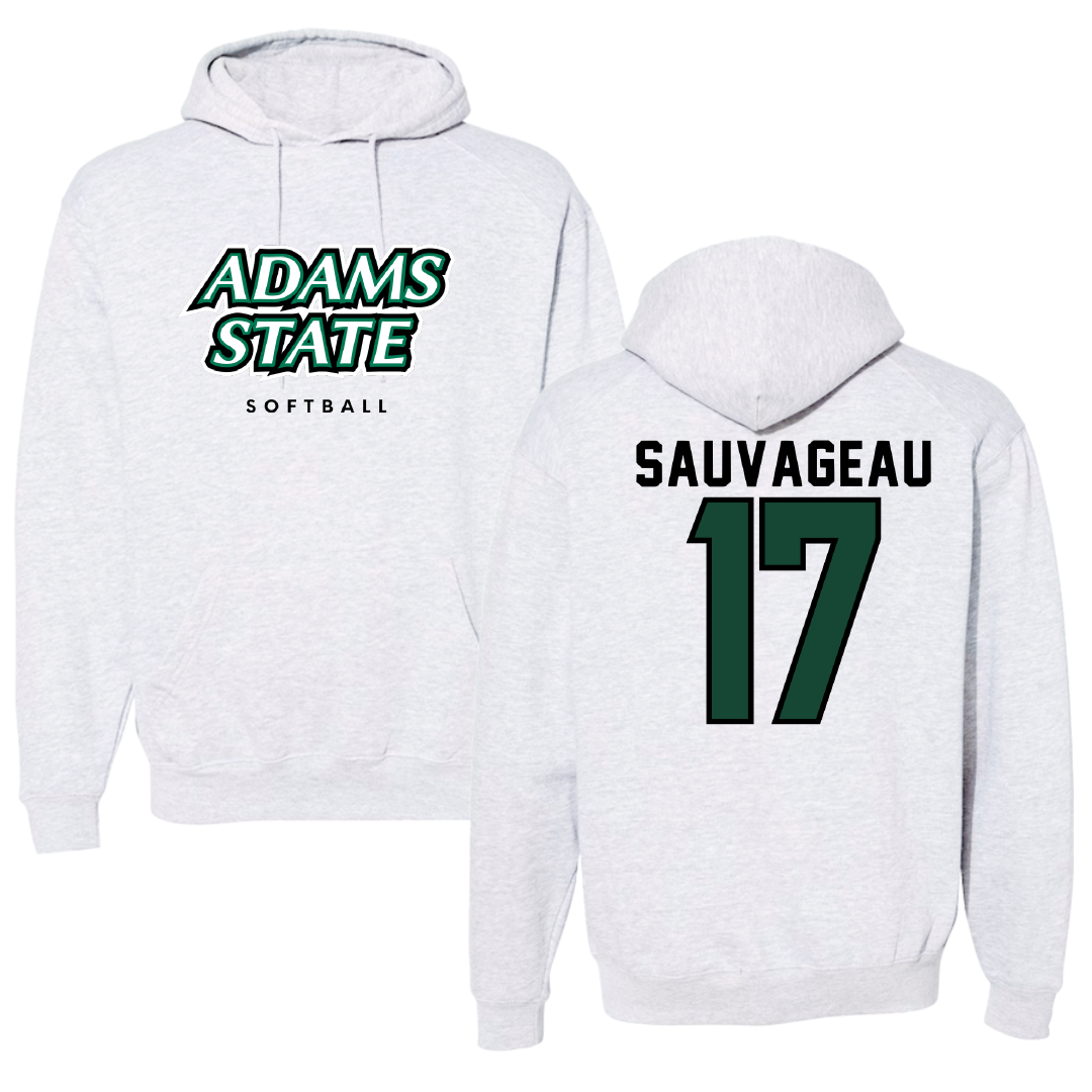 Adams State University Softball Gray Block Hoodie - #17 Emily Sauvageau