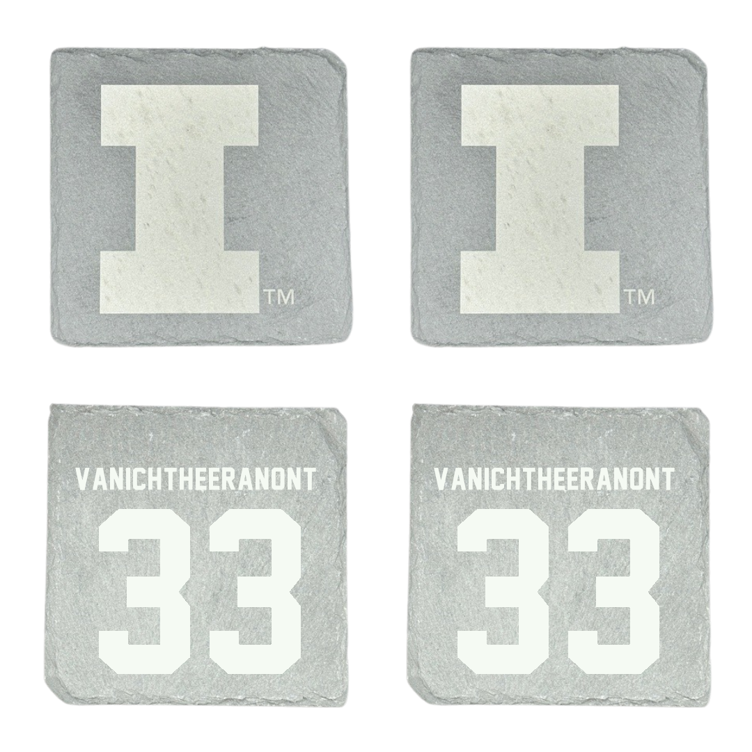 University of Illinois Gymnastics Stone Coaster (4 Pack)  - #33 Ryan Vanichtheeranont