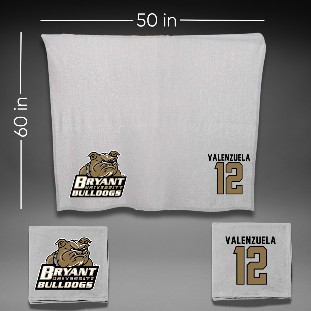 Bryant University Softball Gray Blanket - #12 Faith Valenzuela