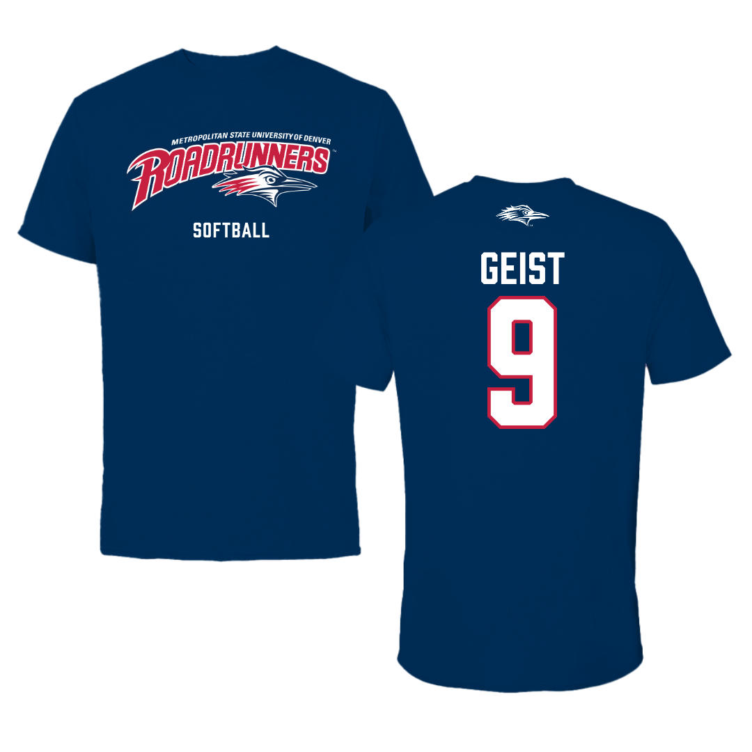 Metropolitan State University of Denver Softball Navy Tee - #9 Jaiden Geist