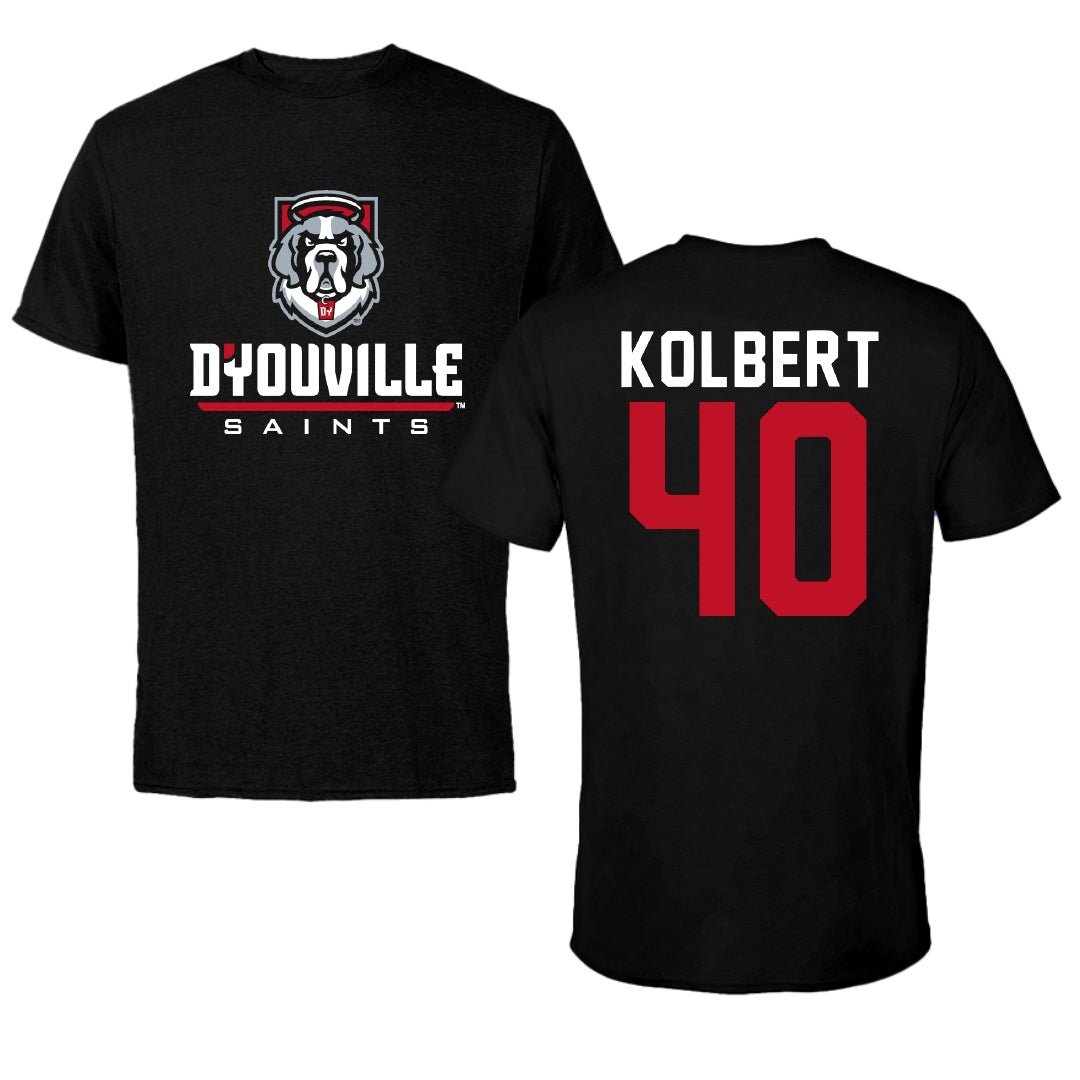 D'Youville University Baseball Black Performance Tee - #40 Blaise Kolbert