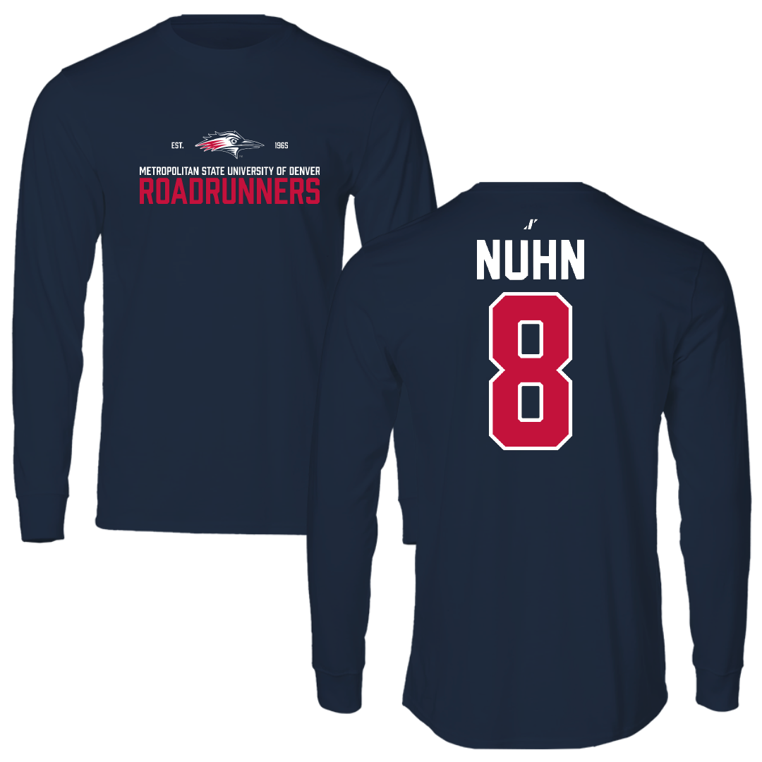 Metropolitan State University of Denver Soccer Navy General Long Sleeve - #8 Kailani Nuhn