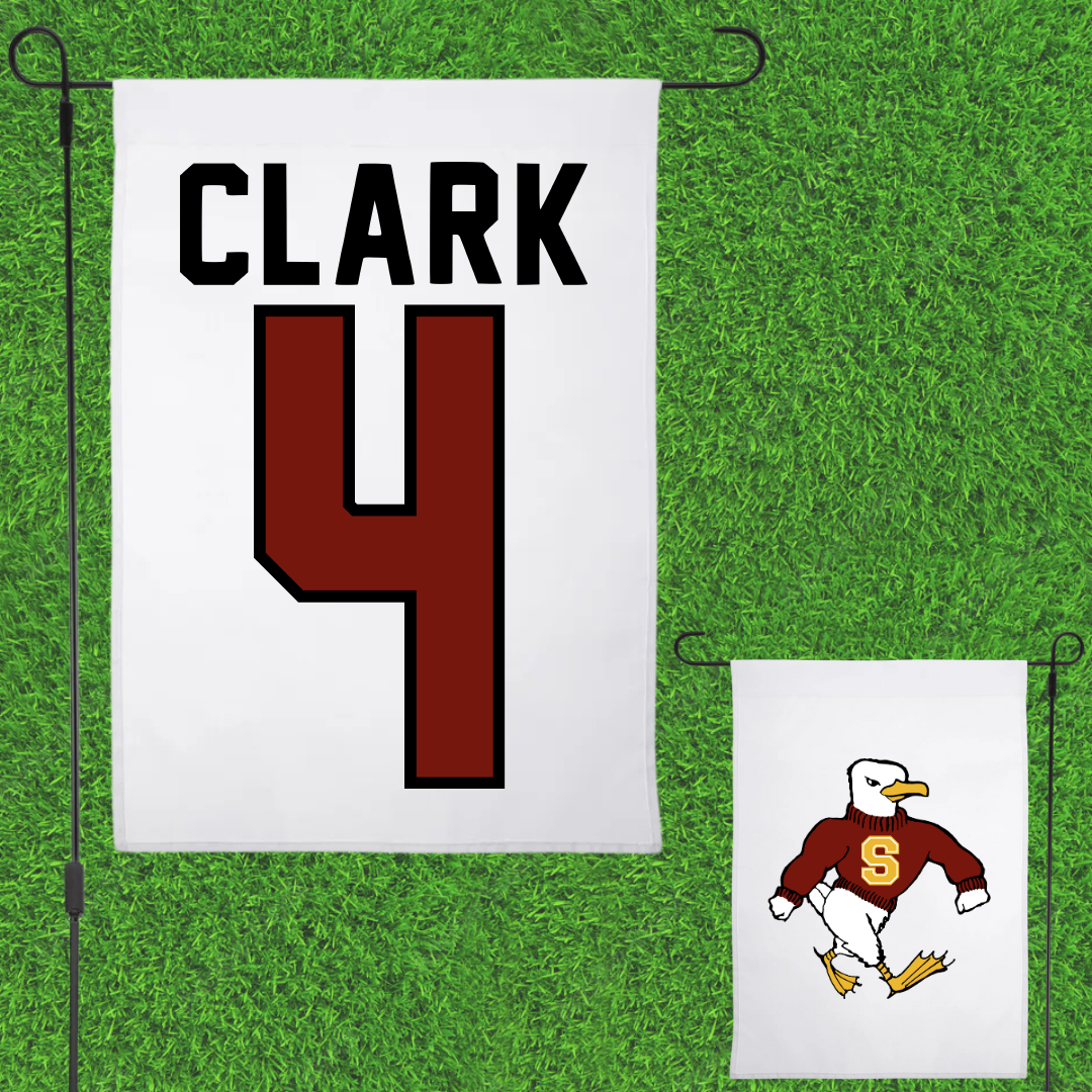 Salisbury University Football White Garden Flag - #4 Daniel Clark