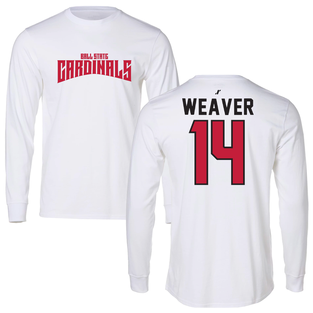 Ball State University Softball White Classic Long Sleeve - #14 Maddie Weaver