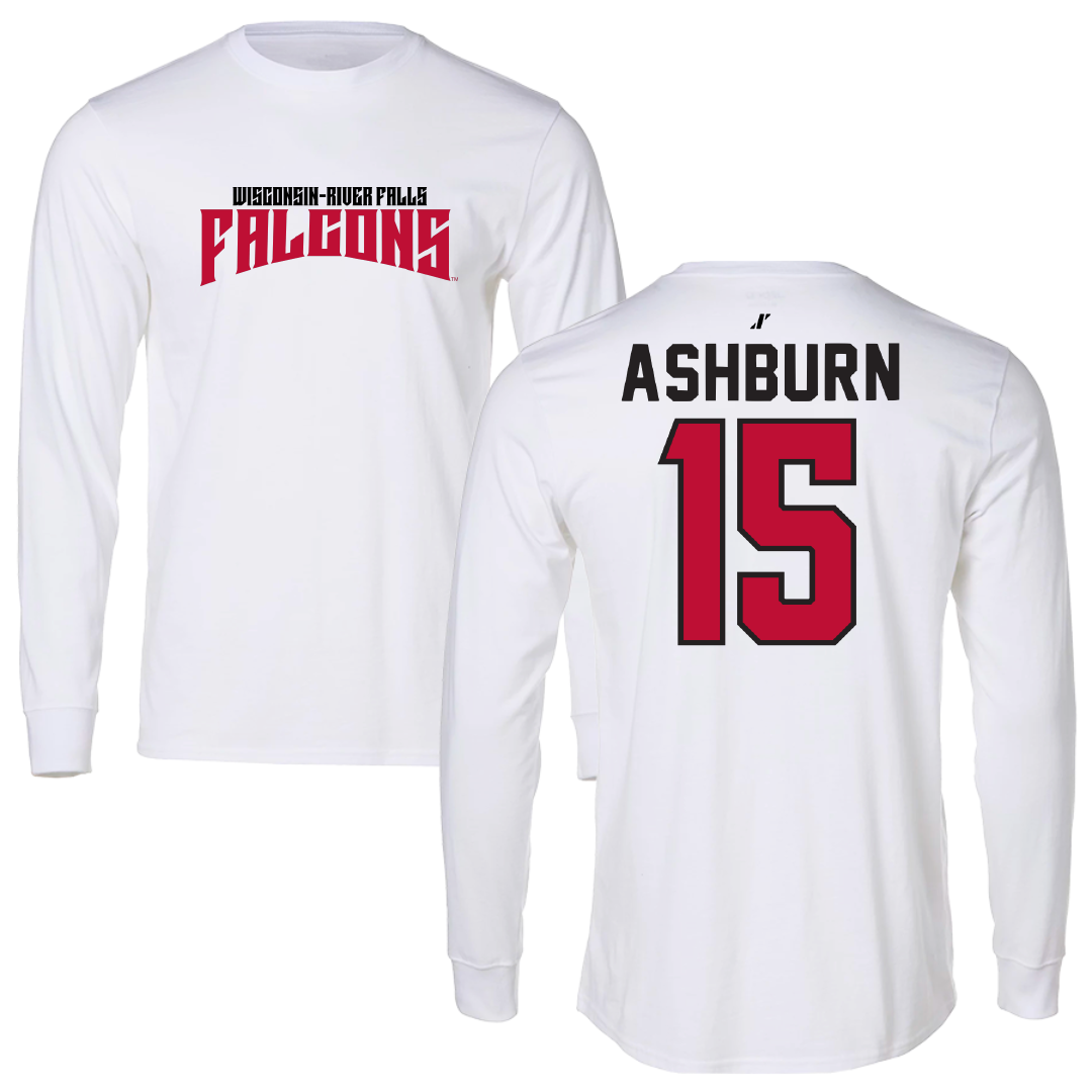 University of Wisconsin-River Falls Basketball White Classic Performance Long Sleeve - #15 Riley Ashburn
