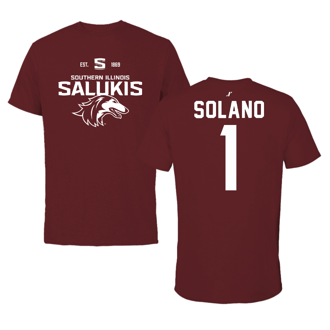 Southern Illinois University at Carbondale Soccer Maroon General Performance Tee - #1 Fabiana Solano
