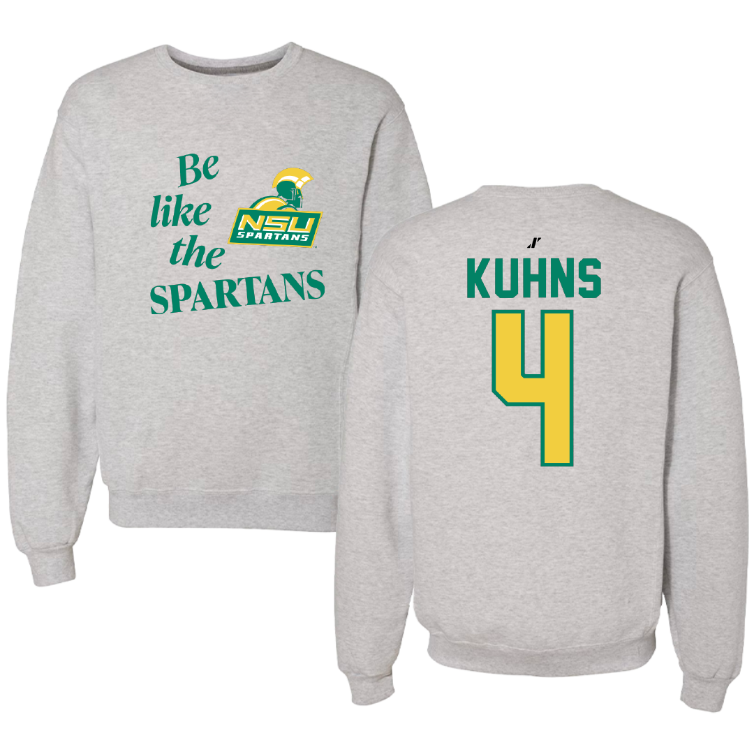 Norfolk State University Football Light Gray Be Like Us Crewneck - #4 Otto Kuhns
