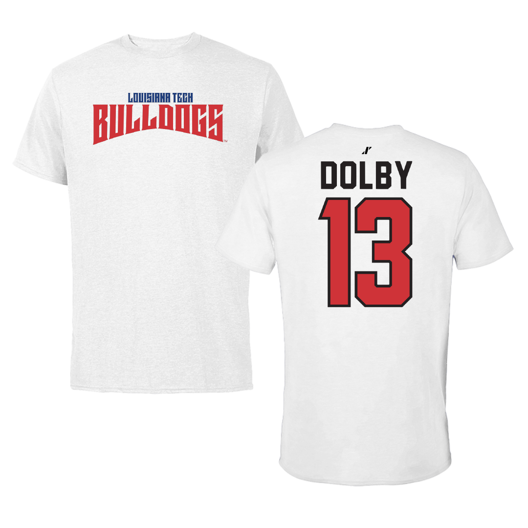 Louisiana Tech University Baseball White Classic Performance Tee - #13 Bryce Dolby