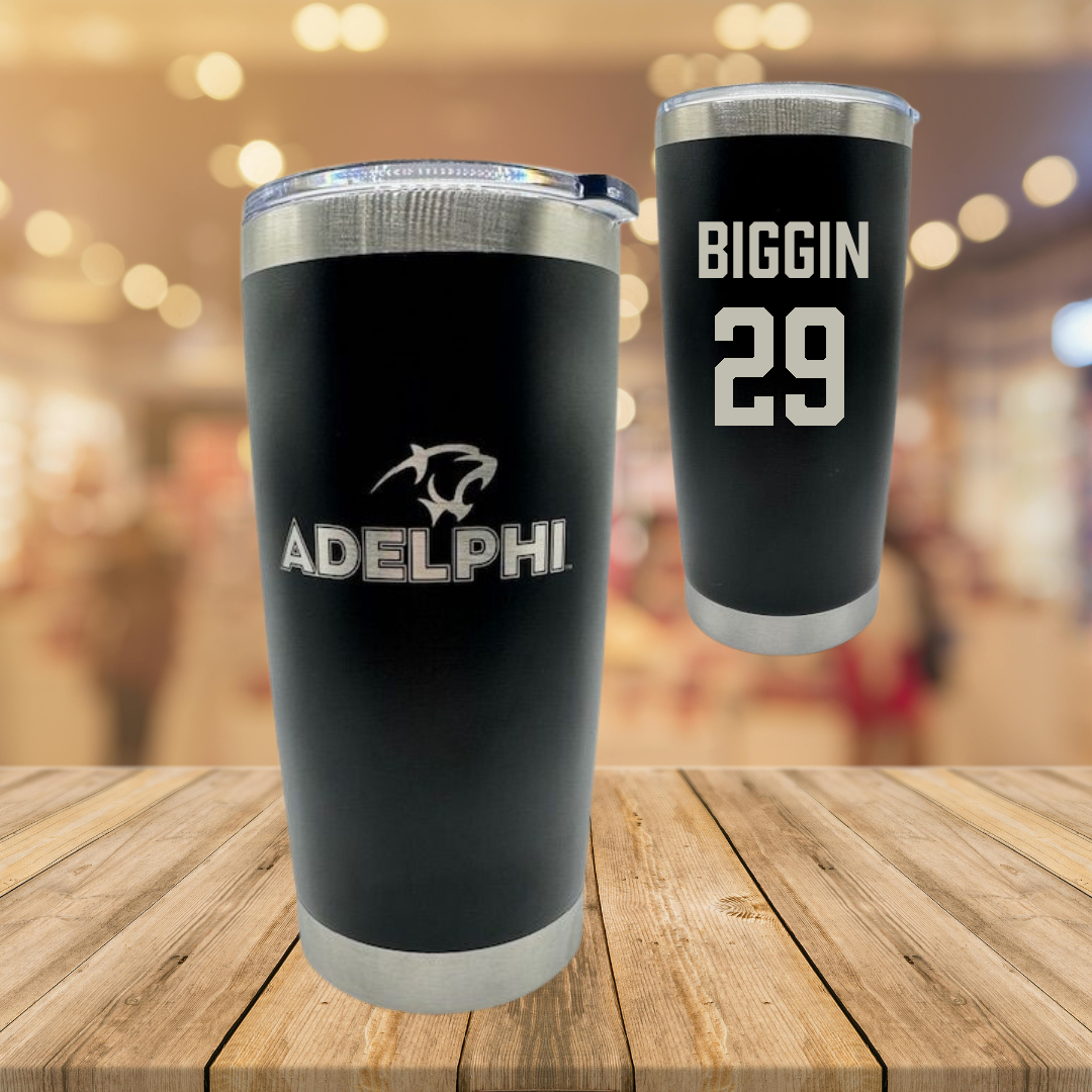 Adelphi University Field Hockey Black Stainless Steel Tumbler - #29 Emiline Biggin