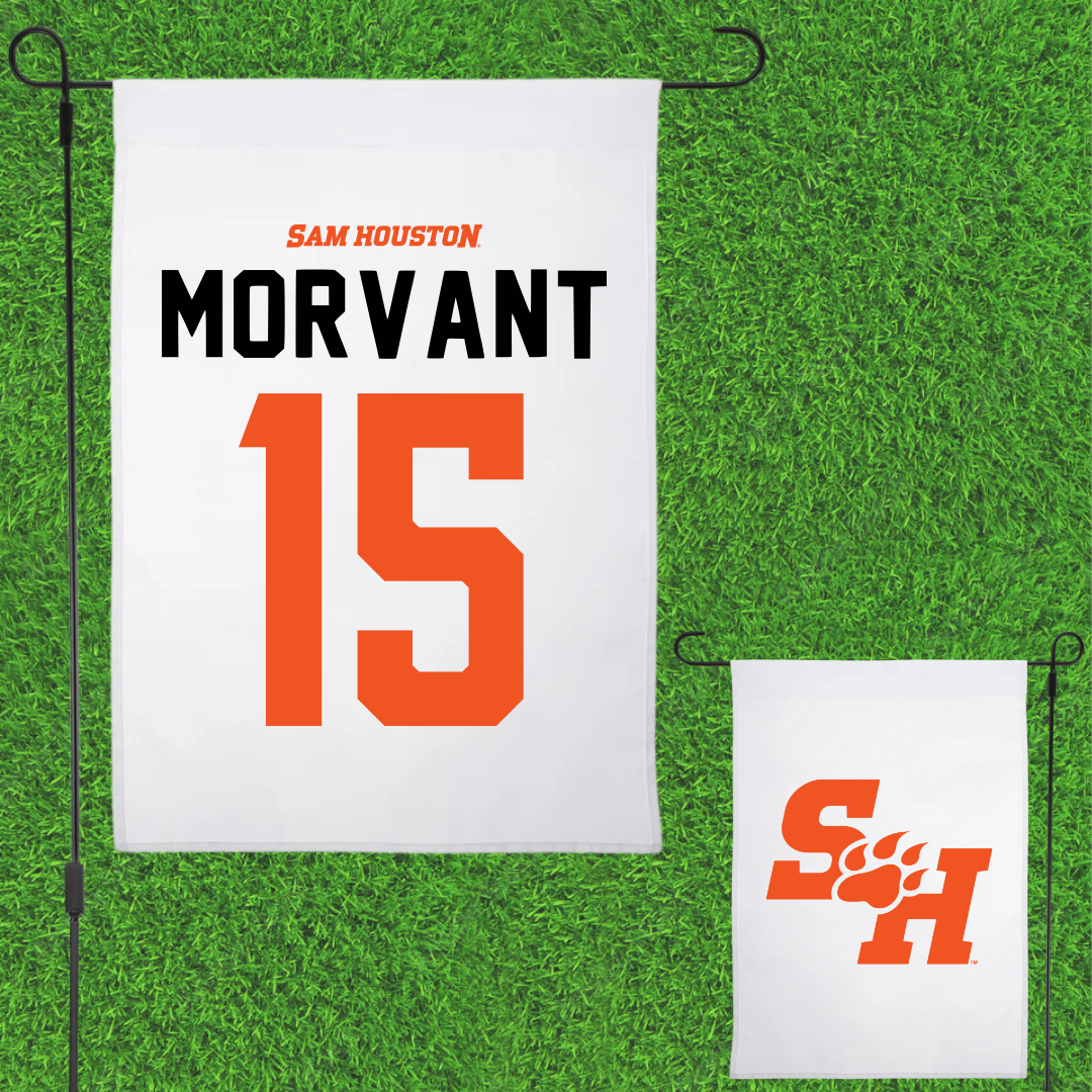 Sam Houston State University Volleyball White Garden Flag - #15 McKenzie Morvant
