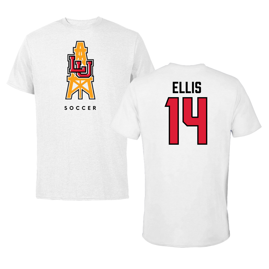 Lamar University Soccer White Performance Tee - #14 Cariel Ellis