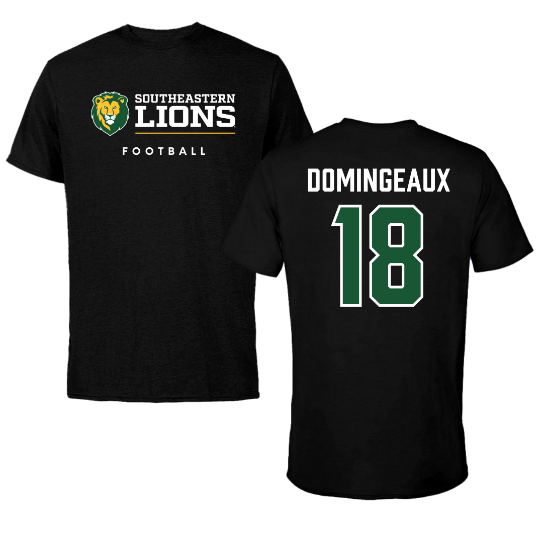 Southeastern Louisiana University Football Black Performance Tee - #18 Jaylon Domingeaux
