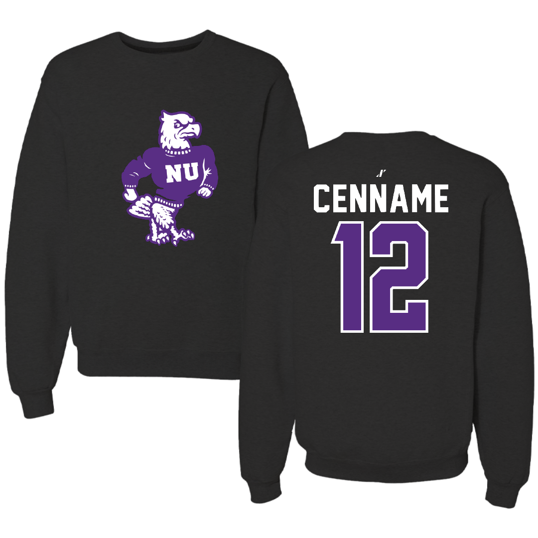 Niagara University Softball Black Crewneck - #12 Hailey Cenname