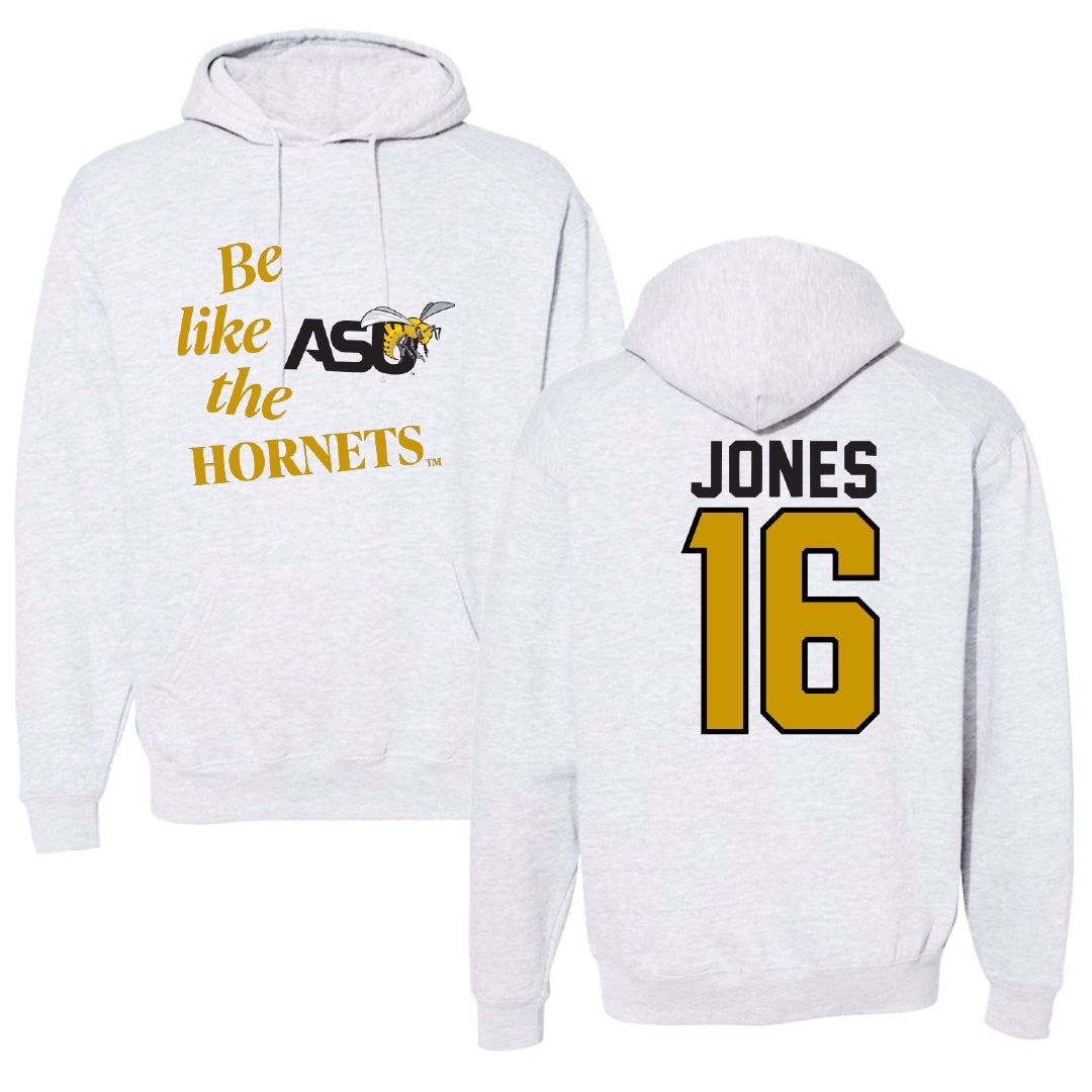 Alabama State University Volleyball Light Gray Be Like Us Hoodie - #16 Essence Jones