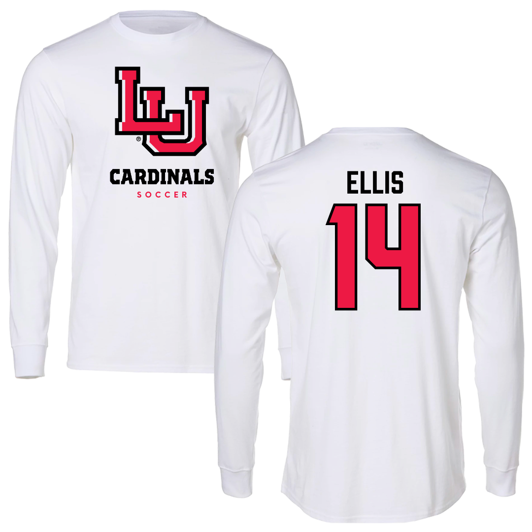 Lamar University Soccer White Performance Long Sleeve - #14 Cariel Ellis