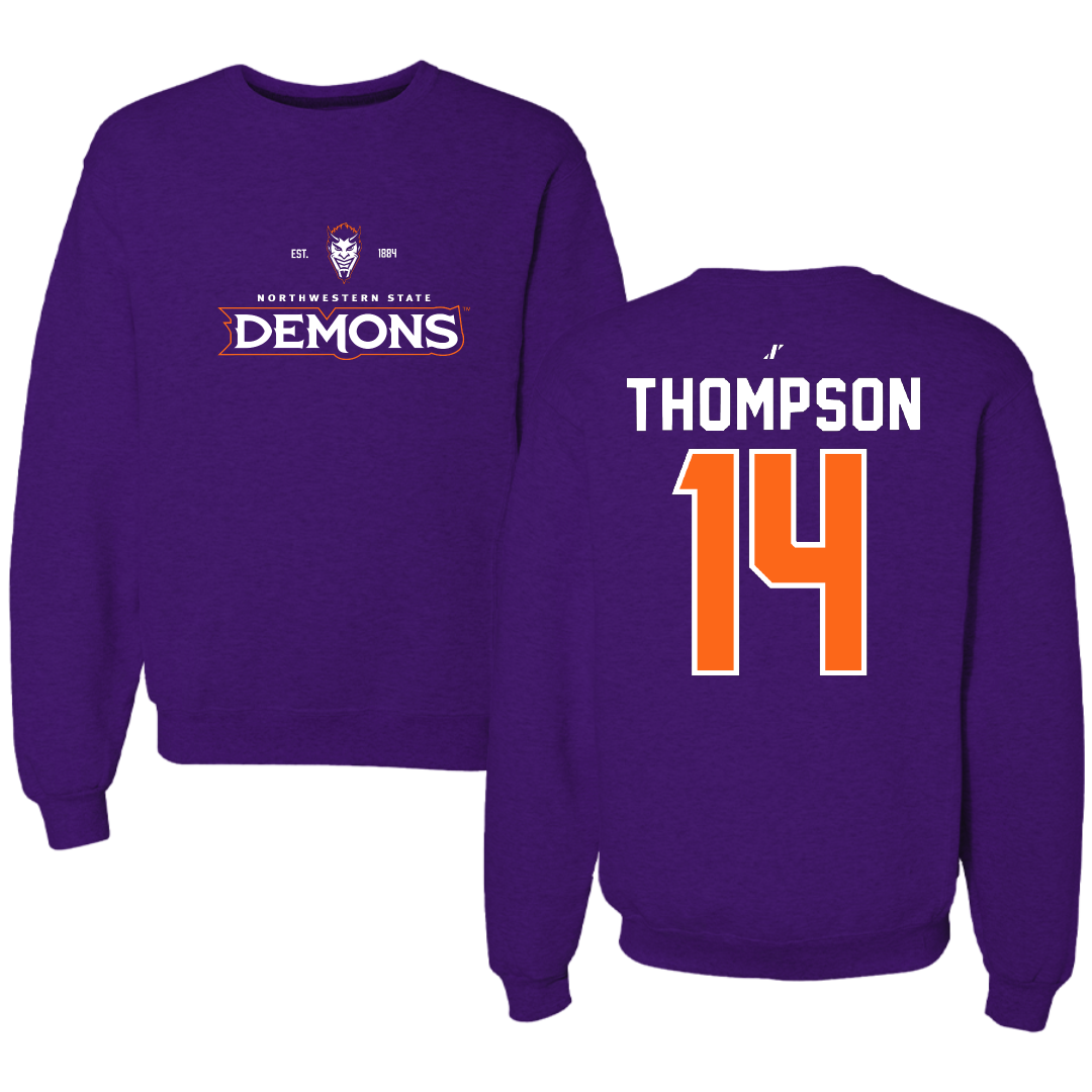 Northwestern State University Volleyball Purple General Crewneck - #14 Reaghan Thompson