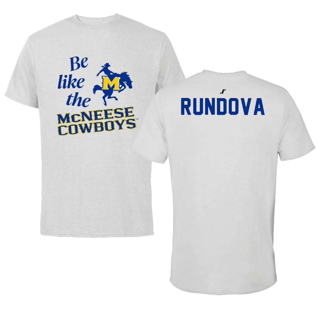 McNeese State University Tennis Light Gray Be Like Us Performance Tee - Stella Rundova